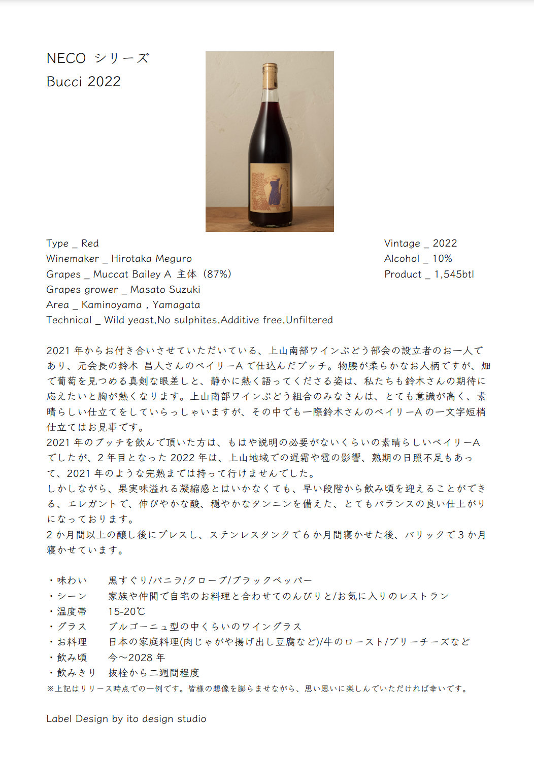 NECO シリーズ 2022 Bucci @Fattoria AL FIORE